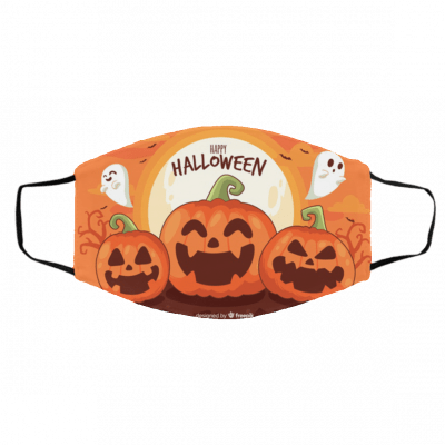 Lo-go Pu-mp-k-in Ha-llow-ee-n Face Mask