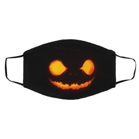 Pum-pk-in Ha-llo-wee-n Face Mask
