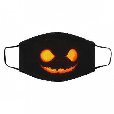 Pum-pk-in Ha-llo-wee-n Face Mask