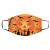 Orange Bats Halloween Face Mask