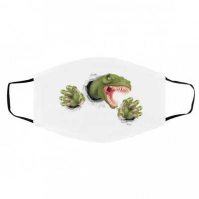 Ora-ng-e An-gry Di-nos-au-r Face Mask