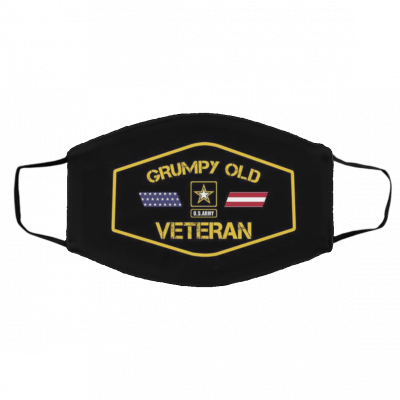 Gru-mp-y O-ld Vet-er-an Fl-ag U-S Face Mask