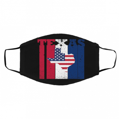A-mer-ic-a Fla-g An-d Te-x-as Fl-a-g Face Mask