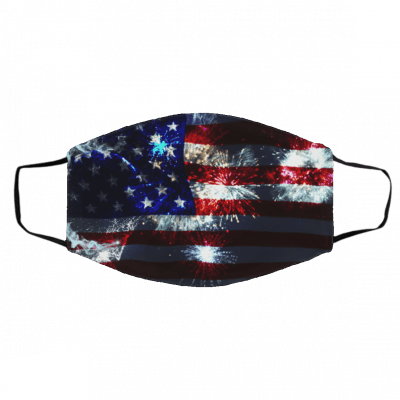U-S-A F-la-g an-d Par-tic-les Face Mask