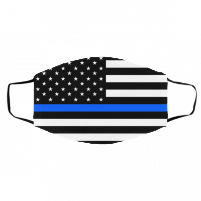 Ne-w Th-in B-lu-e Li-n-e Fl-a-g Logo Face Mask
