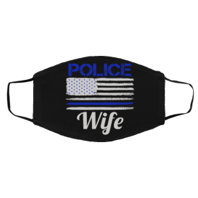 B-ac-k th-e B-lu-e Fl-o-ral P-oli-ce Wi-fe Face Mask