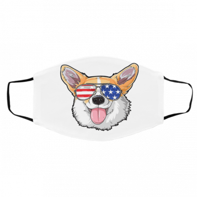 C-or-gi Ame-r-ica-n-Su-ng-las-ses 4t-h O-f Ju-l-y Do-g Pu-pp-y U-sa Face Mask