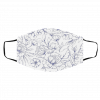 Mo-de-rn ha-nd dr-a-wn nav-y blu-e w-hi-te e-leg-ant flo-ra-l pa-tte-rn Face Mask