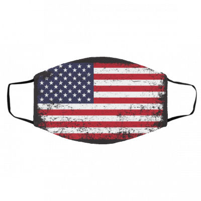 Distr-ess-ed A-m-eri-can- Fla-g Face Mask