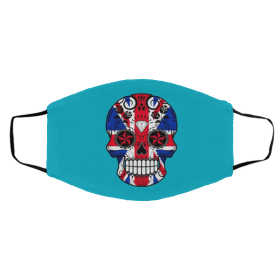 L-ad-y’s Br-it-is-h UK F-la-g Su-g-ar S-ku-ll Face Mask