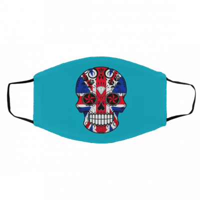 L-ad-y’s Br-it-is-h UK F-la-g Su-g-ar S-ku-ll Face Mask