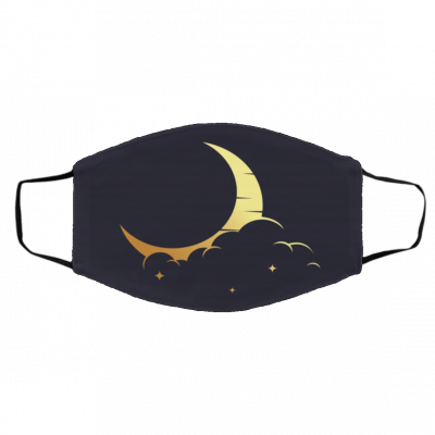 Go-ld Cr-es-ce-nt O-n Bl-u-e Face Mask