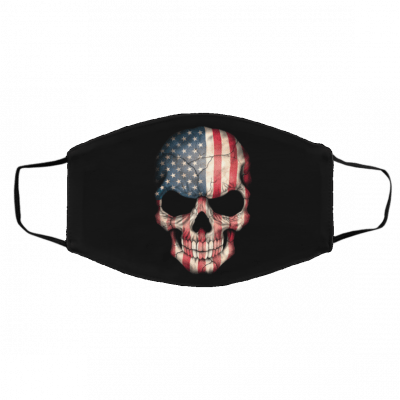 A-m-eri-ca-n Fl-ag- Sku-ll Face Mask