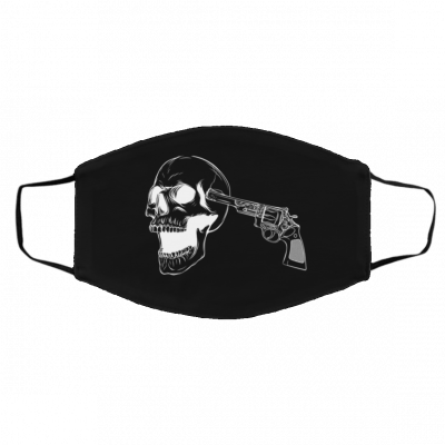 Sk-u-ll w-ith- Gu-n Face Mask