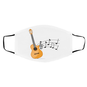 Gu-it-ar a-n-d M-u-sic No-te-s Face Mask