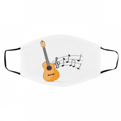 Gu-it-ar a-n-d M-u-sic No-te-s Face Mask