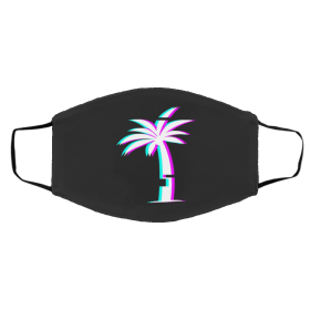 Gl-itc-h A-es-th-etic V-ap-orw-av-e P-al-m T-ree Face Mask
