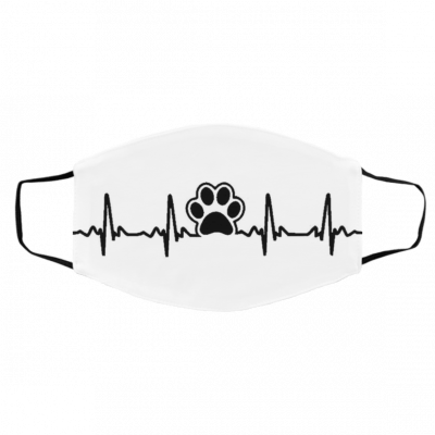 P-a-w P-rint He-art-be-at Face Mask