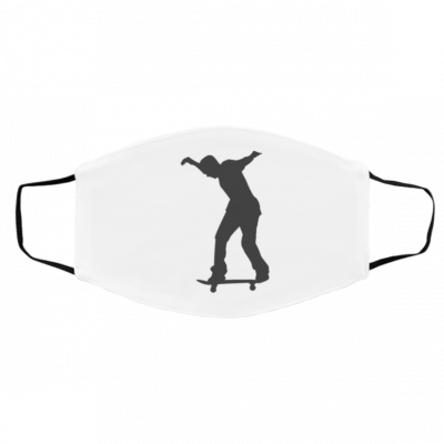 Ska-te-r Silh-ou-et-te D-o-in-g O-l-lie Ska-teb-o-ard Face Mask
