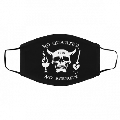 B-lackb-ear-d N-o Qu-ar-ter 17-1-8 Pi-ra-te S-ku-ll Face Mask