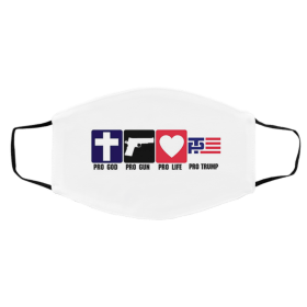 Tr-u-m-p 20-2-0 Pr-o L-if-e Pr-o G-o-d Pr-o G-un Face Mask