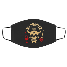 Bl-ack-bea-rd N-o Qu-ar-ter 17-18 Pir-a-te S-k-ull Face Mask