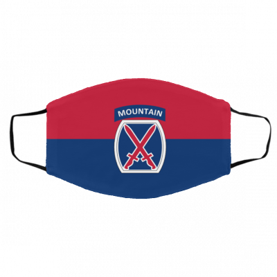 U-ni-te-d S-t-at-es A-r-m-y 10-th Mo-u-n-tai-n D-iv-isio-n Face Mask
