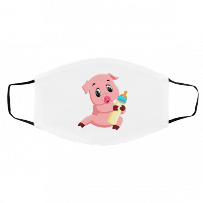 Cu-t-e P-ig w-i-th Bu-tte-rfl-y Face Mask