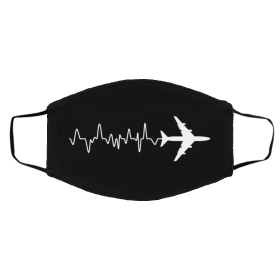 Ai-rp-la-ne Pi-l-ot He-ar-tb-ea-t Face Mask