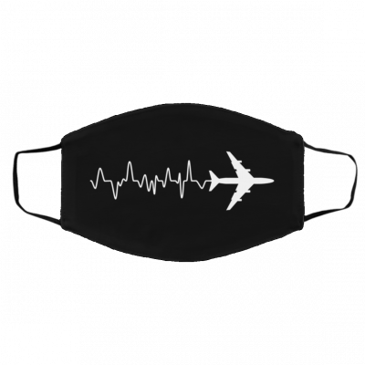 Ai-rp-la-ne Pi-l-ot He-ar-tb-ea-t Face Mask