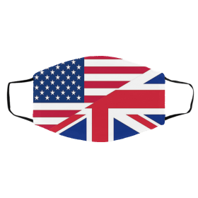 S-t-ic-kit G-r-ap-hix B-rit-ish A-m-e-rica-n -Fl-a-g Face Mask