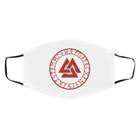 O-din V-ik-ing G-od V-alk-nut -w-it-h R-un-es Face Mask