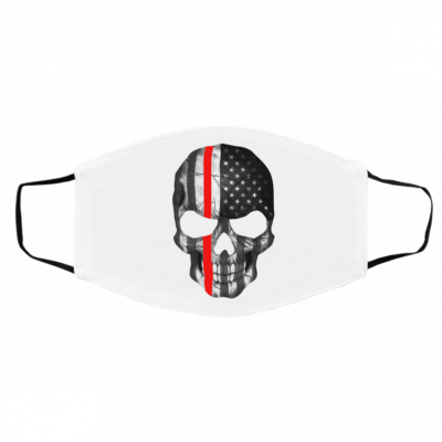 Fir-efig-h-ter Sti-c-ker Th-in Re-d Lin-e Sk-ull Face Mask