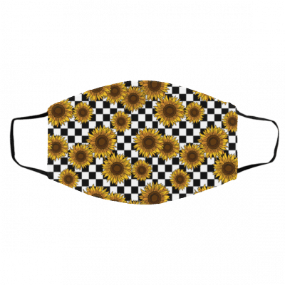 Su-n-fl-o-we-r C-h-eck-erbo-ar-d Face Mask