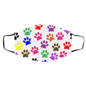 C-olo-rf-ul D-o-o-dle P-a-w- P-rin-t-s Face Mask
