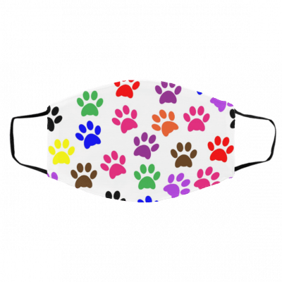 C-olo-rf-ul D-o-o-dle P-a-w- P-rin-t-s Face Mask