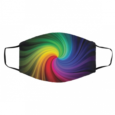 Col-orf-ul Ra-in-b-ow- Sw-i-rl Face Mask