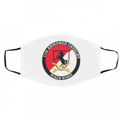 11-th Ar-mo-re-d Ca-va-lry R-egi-me-nt Bl-ack H-o-rse Face Mask