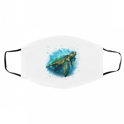 Blu-e Se-a Tu-rtl-es an-d So-n N-auti-ca-l Ma-p Face Mask