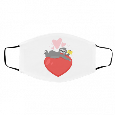 Thr-e-eto-ed Sl-oth H-o-ld-ing R-ed He-art Face Mask