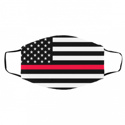 Fir-efi-gh-t-er Th-in R-e-d Li-ne A-me-ri-ca-n F-l-ag Face Mask