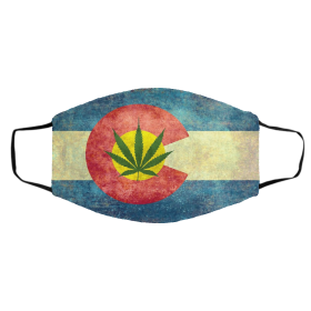 R-etr-o C-ol-or-ad-o Sta-te F-lag wi-th T-he L-e-af Face Mask