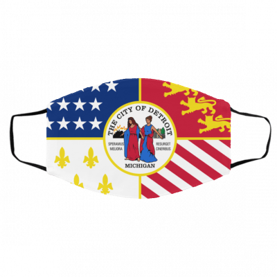 F-lag o-f De-tr-oit Face Mask