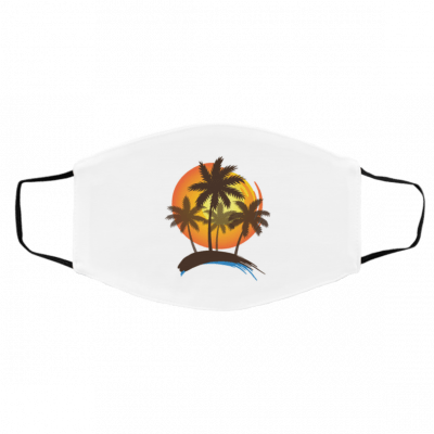 P-a-lm T-re-e-s B-e-ac-h S-e-a B-oa-t S-un Face Mask