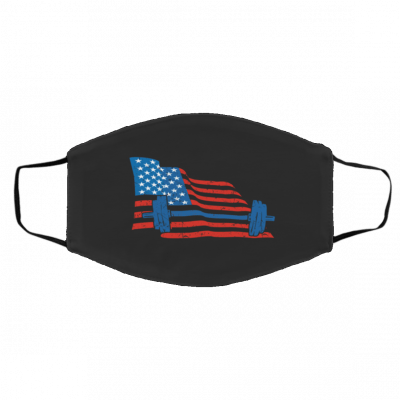 G-ym Fi-tn-ess W-eight-lifti-ng Am-e-ric-an Fl-ag Li-fti-ng Face Mask