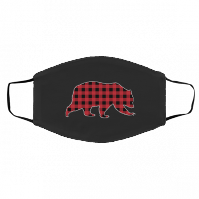 B-e-ar B-uff-al-o Pla-i-d Fa-m-il-y Face Mask