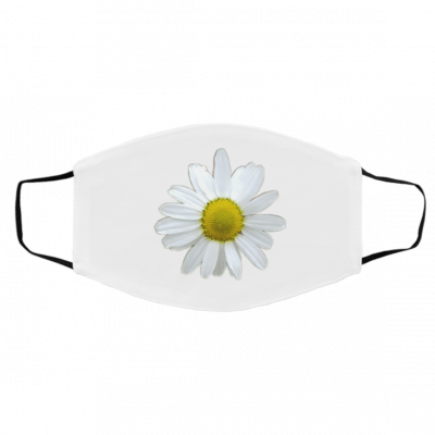 W-h-it-e Ye-ll-ow Da-is-y Fl-o-w-er Face Mask