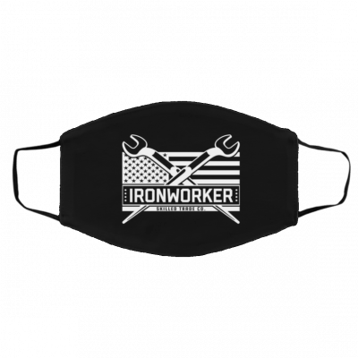 Iro-n-wor-k-er C-ro-ss-ed T-o-o-ls Us Fl-a-g Face Mask