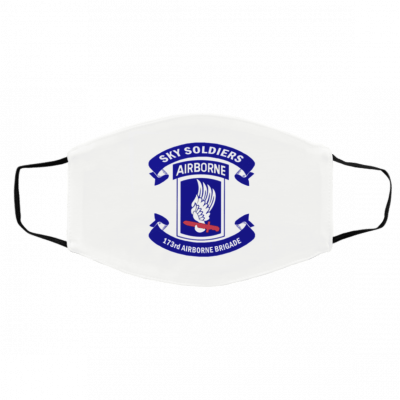 Ar-m-y 17-3rd A-ir-b-or-ne Brig-a-de Th-in B-lu-e Li-ne -Fla-g Face Mask