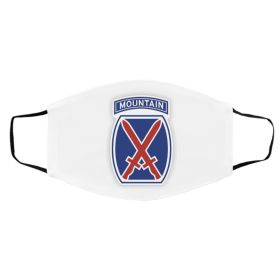 1-0-th M-ou-nt-ain Di-vis-ion Ar-m-y A-me-ri-can Vet-era-n F-la-g Face Mask